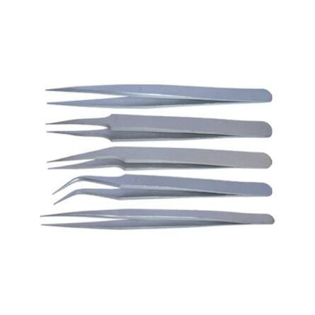 Juego de 5 Pinzas Inoxidables Dismoer – Precisión total