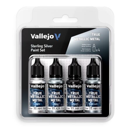 Set Vallejo True Metallic Metal Plata de Ley 77251